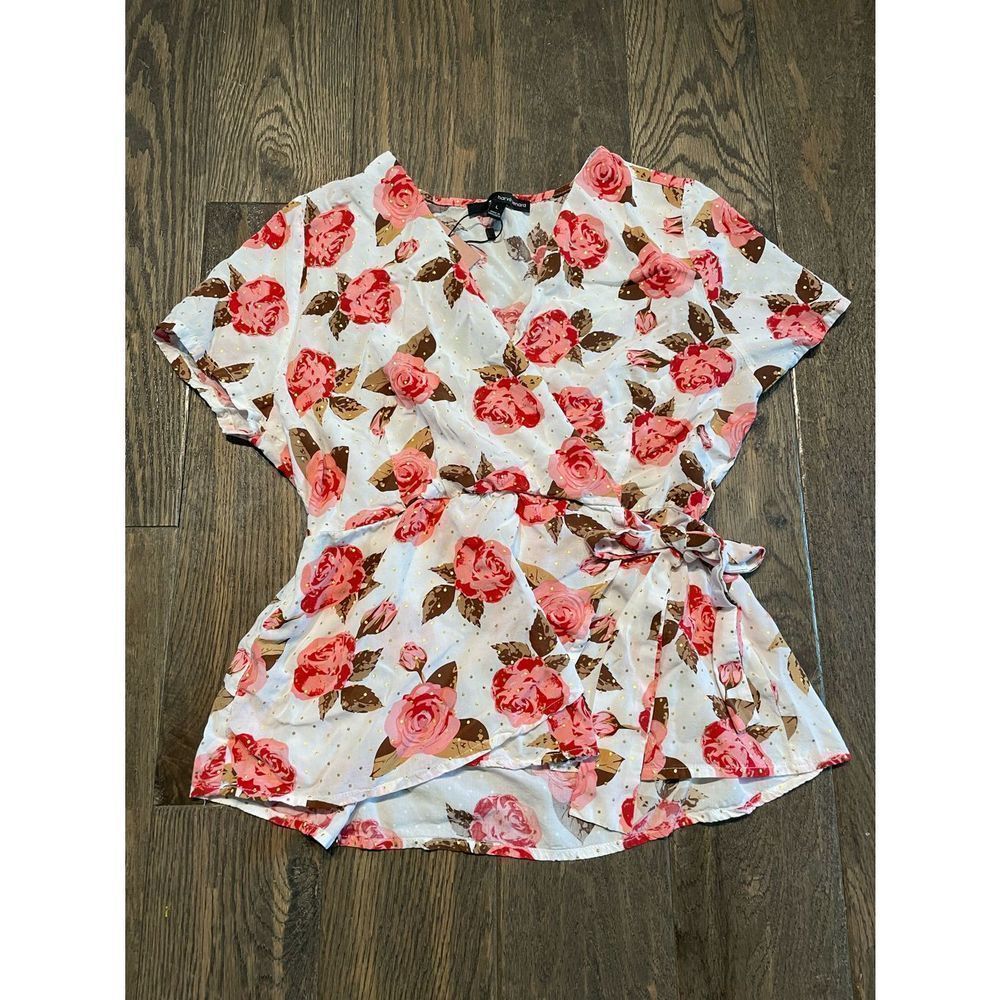 Harve Bernard Rose Floral Blouse